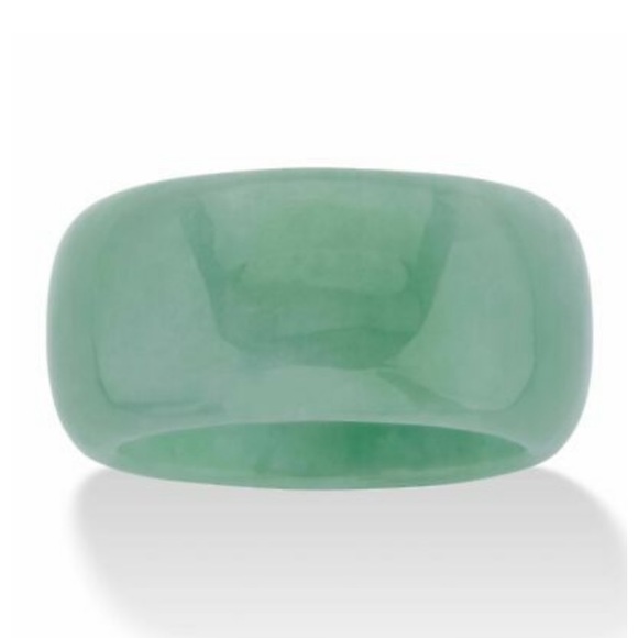 PURE GREEN JADE THICK RING - Picture 2 of 6